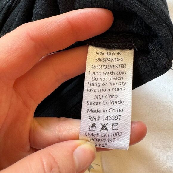 NWT Anthropologie Black Rib Knit Halter Crop Top - Picture 10 of 11